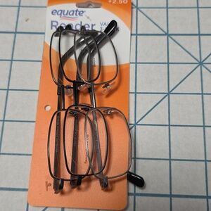 Equate Men's Black Metal Reading Glasses Set - Multipack, +2.50